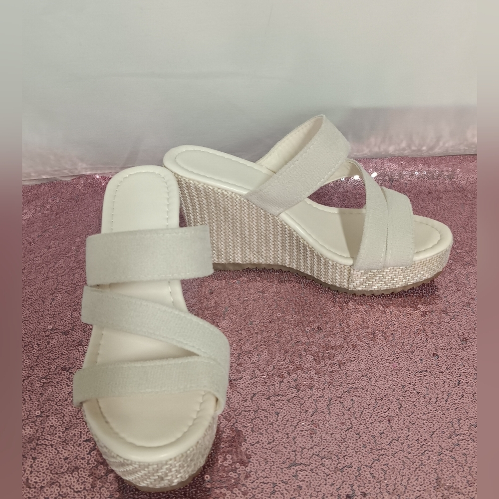 Chic Cream Wedge Sandals